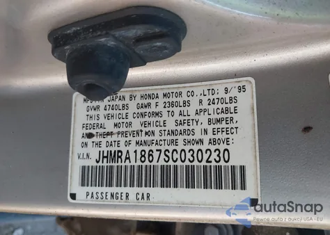 1995 Honda Odyssey Lx/Ex from USA, damaged, VIN JHMRA1867SC030230